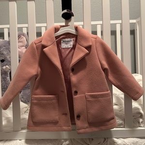 Old Navy 2T Soft-Brushed Button-Front Coat Toddler Girls Classic Trench Pink